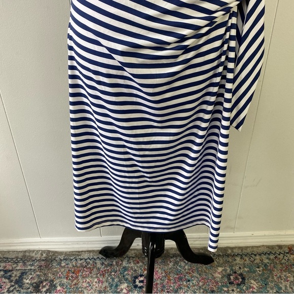 J MCLAUGHLIN Cap Sleeve Elora Dress Size XL White Navy  Blue Catalina Cloth - Picture 5 of 15